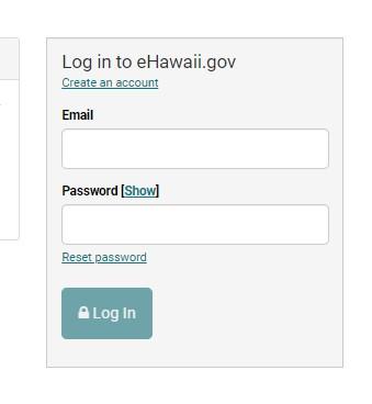eHawaii.gov account creation