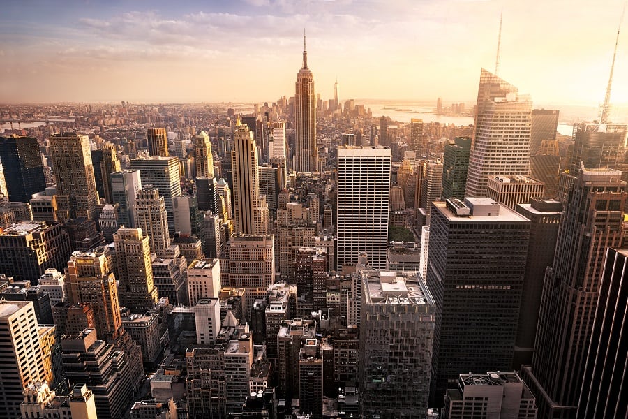 skyline view of new york city