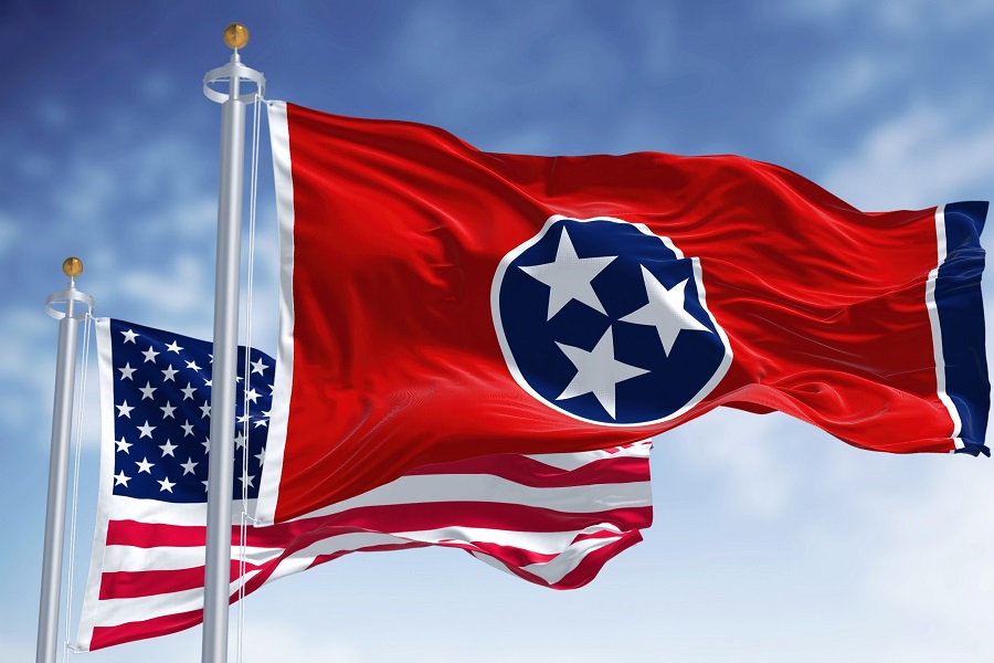 state flag of tennessee, usa