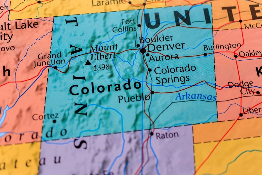 state map of colorado, united states of america